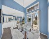 Dining room with extended ceiling height