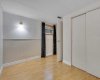 second bedroom in basement with egress window and sub-floor
