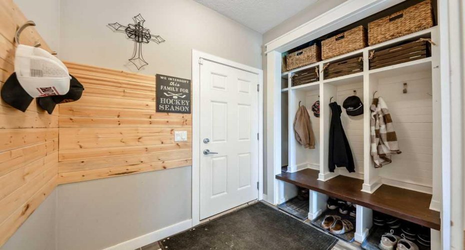 Built-in cubbies in mud room