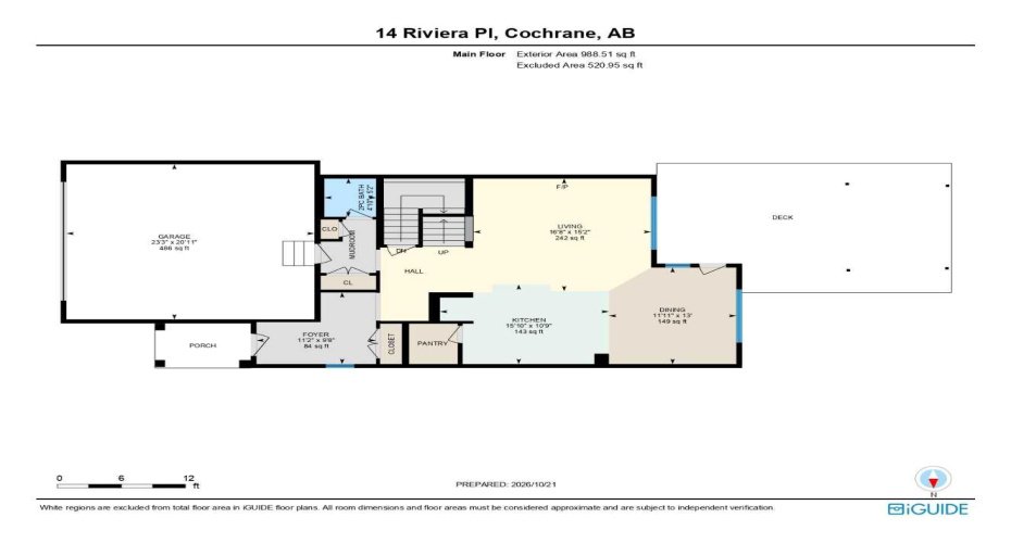 14 Riviera Place, Cochrane, Alberta T4C0V4, 3 Bedroom Bedrooms, 0 ,3 BathroomBathrooms,Residential,For Sale,Riviera,0,A2353009