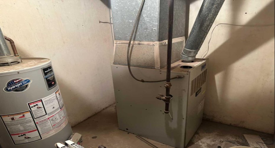 apartment hot water tank, furnace