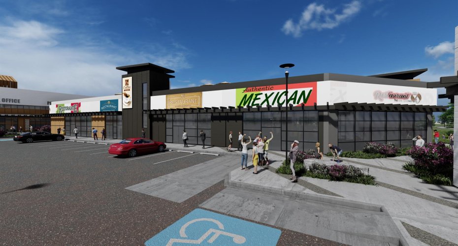 Restaurant Belvedere Market looking from NE