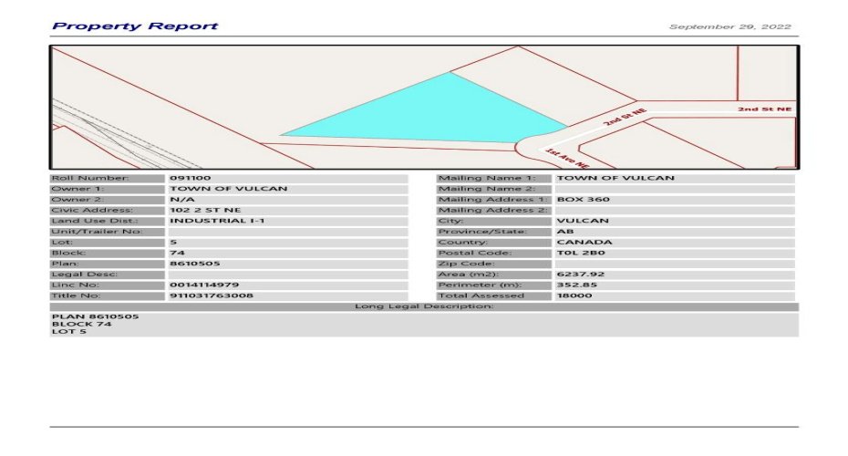 map with dimensions of lot