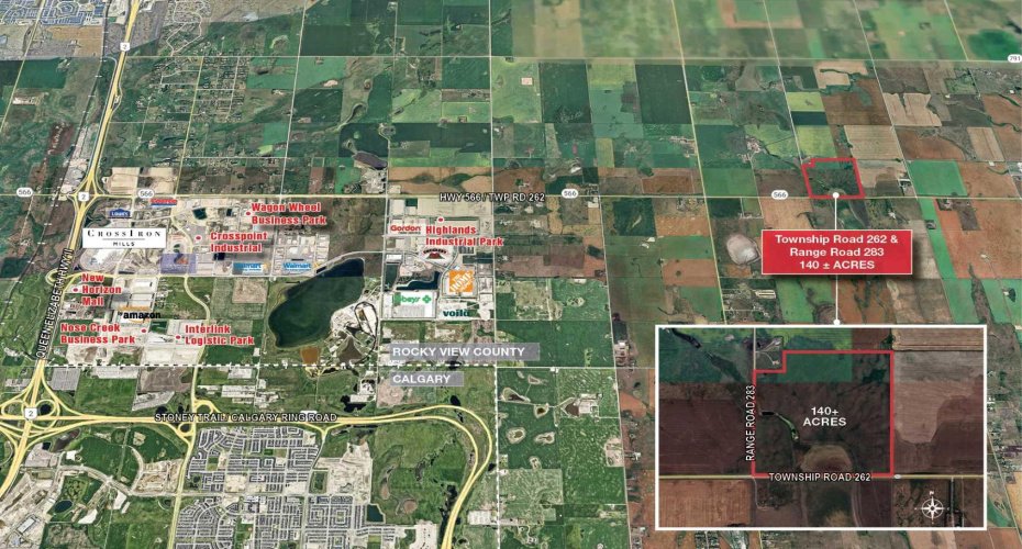 Township Road 262 Range Road 283, Rural Rocky View County, Alberta T0M 0T0, ,Land,For Sale,Range Road 283,A2170858